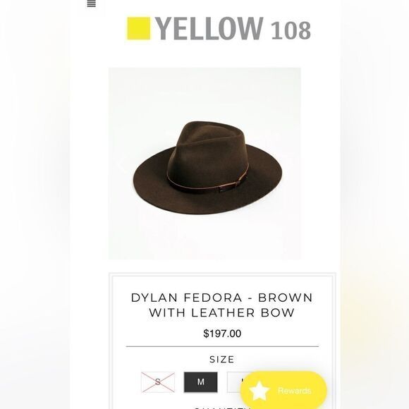 Yellow 108 Limited Edition Dylan Fedora 100% Wool Made in USA Small - Picture 16 of 16